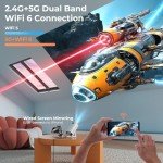 Portable 4K Mini Projector with Adjustable Stand
