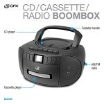 GPX Portable AM/FM Boombox with CD & Cassette