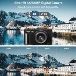 4K Digital Camera with 180° Flip Screen & Accessories