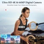 64MP 4K Camera with 16X Zoom and Flash