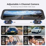 Pruveeo 12" 4-Channel Mirror Dash Cam