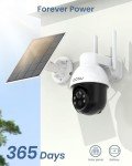AOSU 2-Pack Solar Security Cameras with 360° View