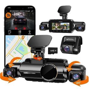 Neideso 360° 4-Channel Dash Cam with GPS
