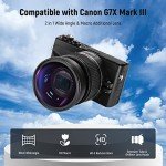 NEEWER 18mm Wide Angle & 10x Macro Lens for Canon G7X Mark III