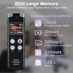 128GB Voice Recorder: Portable Mini Dictaphone