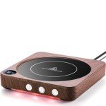 Wooden Mug Warmer with Temperature Display and Auto Shut Off