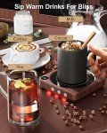 Wooden Mug Warmer with Temperature Display and Auto Shut Off