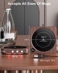 Wooden Mug Warmer with Temperature Display and Auto Shut Off