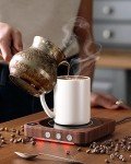 Wooden Mug Warmer with Temperature Display and Auto Shut Off
