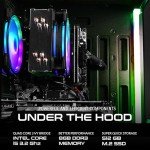 SAAV X1 Prebuilt Gaming PC Desktop - Intel Core i5 3.4GHz, 8GB RAM, GEFORCE GTX 750 GDDR5 GPU, 512GB NVME SSD, WiFi 5, Bluetooth, Win 10, Mouse Keyboard, PC Gaming Computer Desktop, 1-Year Warranty