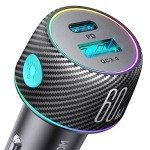 60W USB C Car Charger with Fast Charging Ports