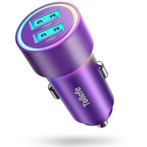 TOLLEFE Dual USB Car Phone Charger with LED