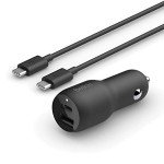 Belkin 37W Dual Port Fast Car Charger with Cable