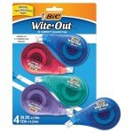 BIC EZ Correct White-Out Tape, 4-Pack