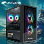 STGAubron Gaming PC Computer Desktop, Radeon RX 560 4G GDDR5, Intel Core i5 3.2G up to 3.6G, 16G RAM, 512G SSD, 600M WiFi, BT 5.0, RGB Fan x 3, RGB Mouse Pad, Windows 10 Home