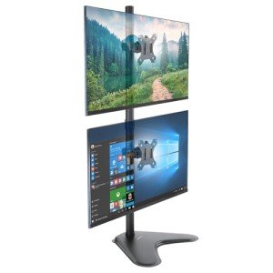 Vertical Dual Monitor Stand - Adjustable Desk Mount