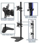 Vertical Dual Monitor Stand - Adjustable Desk Mount