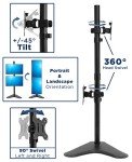 Vertical Dual Monitor Stand - Adjustable Desk Mount