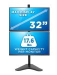 Vertical Dual Monitor Stand - Adjustable Desk Mount