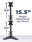 Vertical Dual Monitor Stand - Adjustable Desk Mount