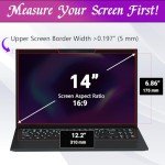 PYS Magnetic 14 Inch Laptop Privacy Screen(16:9 Aspect) - Computer Screen Privacy Shield, Anti-Glare Blue Light Filter, Detachable Privacy Screen Protector for Lenovo Thinkpad, HP Elitebook, Dell