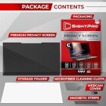 SightPro Magnetic Laptop Privacy Screen 14 Inch 16:9 - Removable Computer Privacy Filter Shield and Anti-Glare Protector
