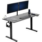 VIVO Adjustable 55" Sit-Stand Desk - Black