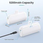 2 Pack Mini Portable Charger for iPhone 5200mAh
