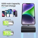 2 Pack Mini Portable Charger for iPhone 5200mAh