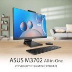 ASUS M3702 All-in-One, 27” FHD Display, AMD Ryzen™ 5 7520U Processor, 16GB RAM, 1TB SSD, Windows 11 Home, Kensington Lock, Black, M3702WFA-PB506