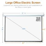 100-Inch Motorized Projector Screen with Remote Control