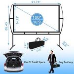 Foldable 100-Inch HD Projector Screen with Stand