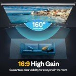 VIVOHOME 100-Inch Retractable Projector Screen