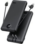 10000mAh Portable Charger with Built-in Cables