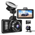 AZDOME Dual Dash Cam with 64GB Card