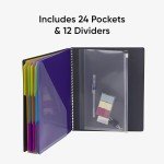 Smead Poly Project Organizer with 24 Pockets - Gray