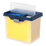 Large Mobile File Box - Letter Size, Clear/Blue