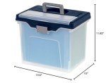 Large Mobile File Box - Letter Size, Clear/Blue