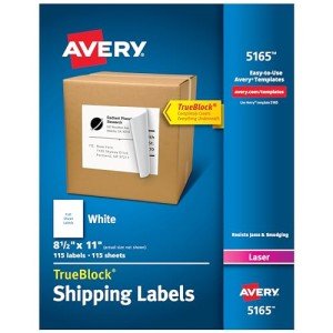 Avery 100 Count Full Sheet Shipping Labels