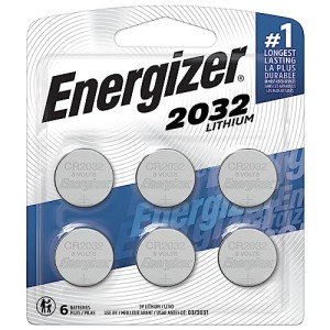 Energizer CR2032 Lithium Coin Cell Batteries, 6-Pack