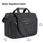 VANKEAN Laptop Briefcase Premium Laptop Case Fits Up to 17.3 Inch Business Shoulder Bag Laptop Expandable Water-Repellent Messenger Bag for Men/Women Computer Bag for Travel/Business/Black