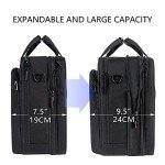 VANKEAN Laptop Briefcase Premium Laptop Case Fits Up to 17.3 Inch Business Shoulder Bag Laptop Expandable Water-Repellent Messenger Bag for Men/Women Computer Bag for Travel/Business/Black