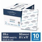 Hammermill 20lb 92 Bright Copy Paper, 10 Reams