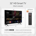 VIZIO 32 inch D-Series HD 720p Smart TV with Apple AirPlay and Chromecast Built-in, Alexa Compatibility, D32h-J, 2022 Model