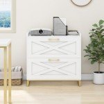2-Drawer Lateral File Cabinet with Charging Station
