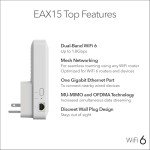 NETGEAR WiFi 6 Mesh Range Extender EAX15