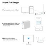 Techkey 1200Mbps USB WiFi Adapter with Antenna