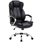 Adjustable Ergonomic PU Leather Office Chair - Black