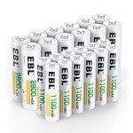 EBL Rechargeable AA AAA Battery Combo Pack