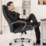 Adjustable Ergonomic PU Leather Office Chair - Black